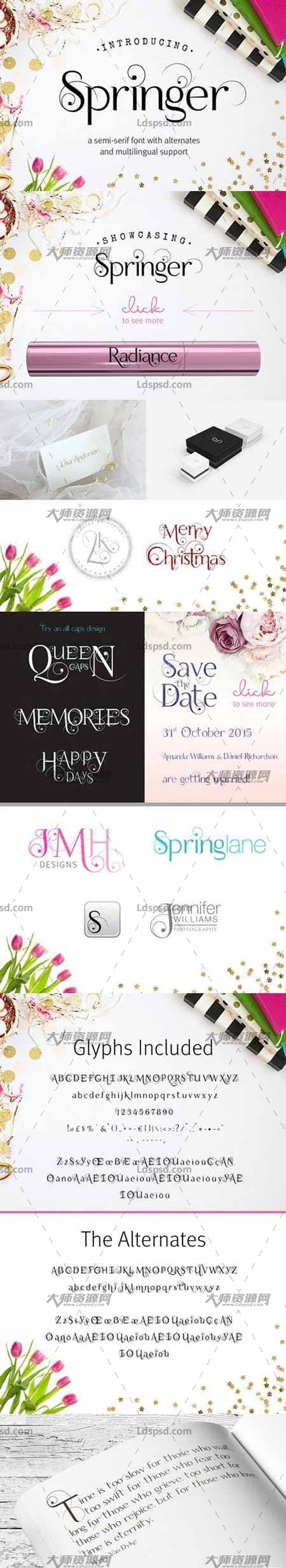 Springer font,不错的英文花饰字体